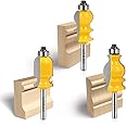 WSOOX 3PCS Architectural Molding Router Bit Set 3 Style Classical Molding Shape Router bits with 1/4" Shank Molding Bits for Furniture Making.