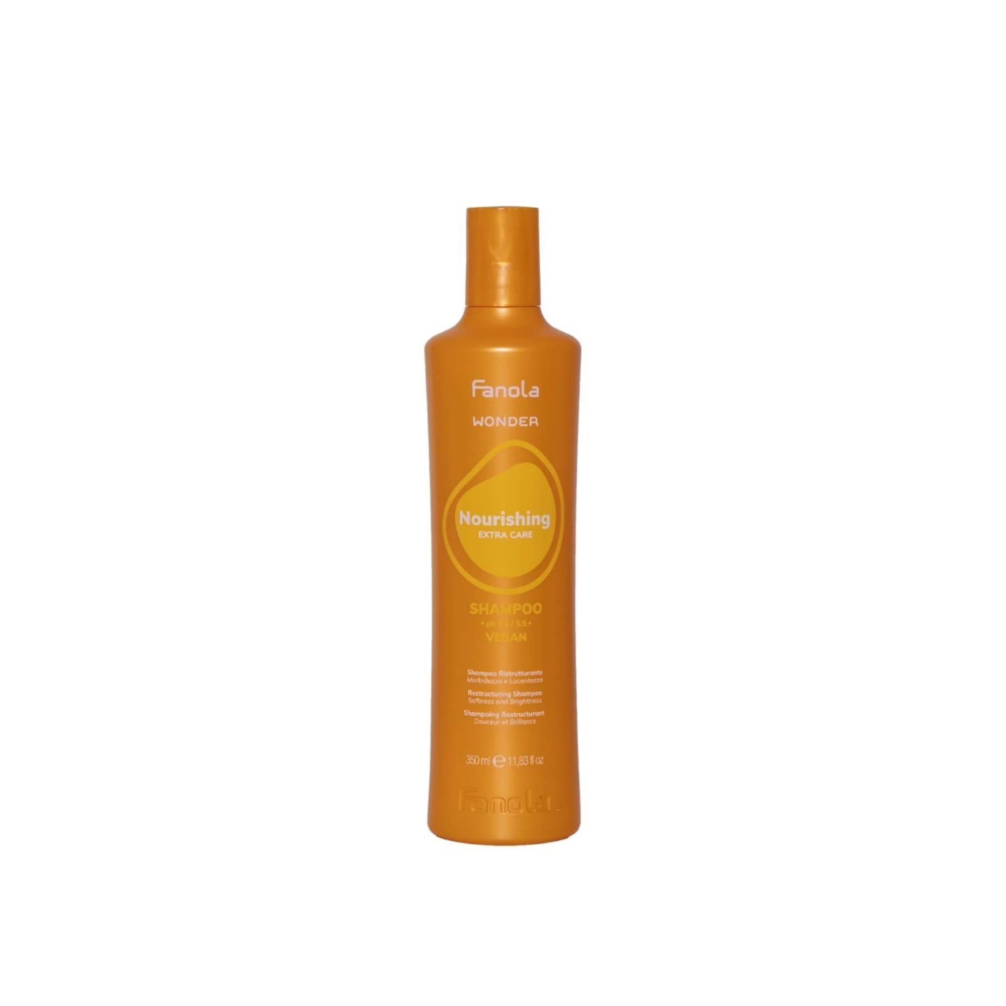 Fanola Wonder Nourishing Restructuring Shampoo, Gentle Cleansing Shampoo to Nourish and Restructure Dry and Frizzy Hair for Soft and Bright Hair, SLS/SLES Free and Vegan, 350ml