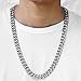 Trendsmax 15mm Curb Cuban Chain Link Necklace for Men Boys Heavy 316L Stainless Steel Silver Color 22 inch
