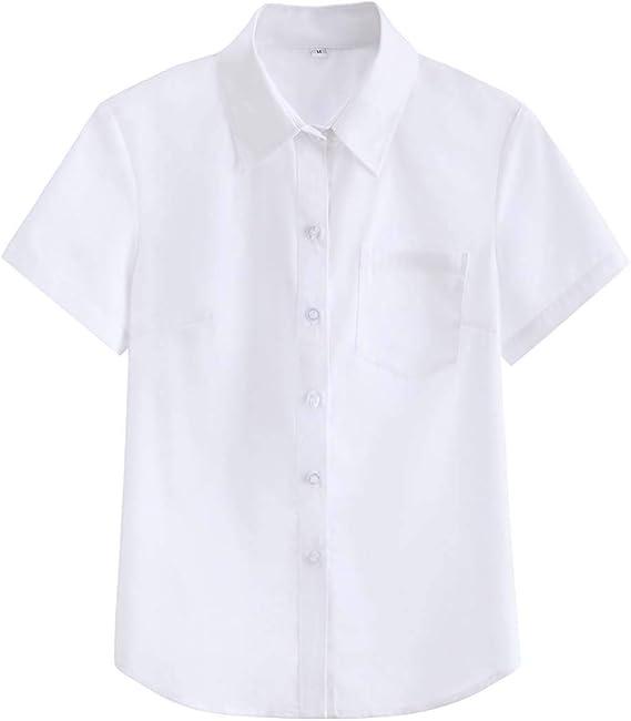 Amazon Co Jp 女子 半袖 長袖 スクールシャツ 学生 ブラウス ワイシャツ 女子制服 Yシャツ 形態安定 女の子用 C6 大きいサイズ Xs 5xl 服 ファッション小物