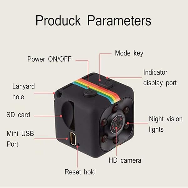 Mini Hidden Kamera SQ11 HD 1080P untersttzt 32G SD Karte mit Nachtsicht 140 Weitwinkel Micro Spy Nanny Sport Cam fr Home Bro