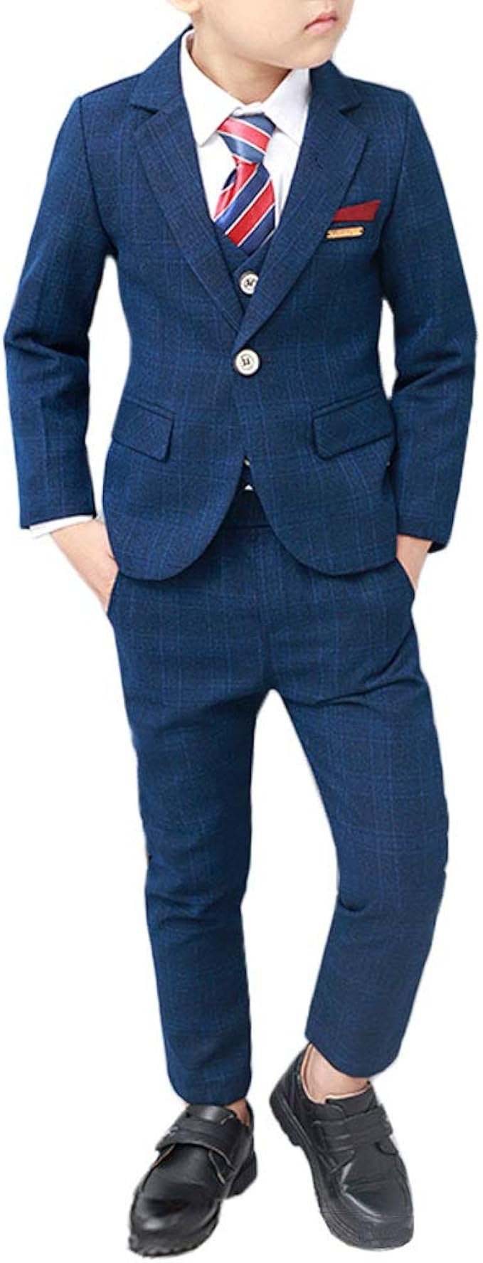 Kids Formal Boys Suits Tuxedo with Blazer Vest and Pants Sets Size 5T