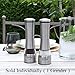 Homekitchenco Electric Salt and Pepper Grinders - Battery Operated, Stainless Steel with Ceramic Mill and Led Light (Pack of 1 Mill) - Easy Adjust Grinder Coarseness, Powerful Motor for Rock Salt