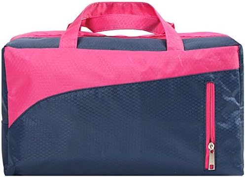 Dry/wet Seperateion Swimsuit Bag 2 Compartments Waterproof Oxford Bikini Pouch Beach Swimming Top-Handle(rose red)