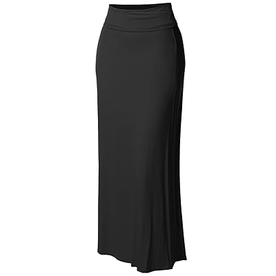 Women's Stylish Fold Over Flare Long Maxi Skirt - Made in USA
