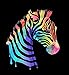Wallmonkeys Colored Zebra Black Wall Decal Peel and Stick Graphic (12 in H x 11 in W) WM140457