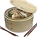 Bamboo Oriental Gyoza Steamer 10 Inch with BONUS two Pairs Chopsticks, Premium Chinese Food Steaming Basket, 2 Tier for Vegetables and More by Sally Chen