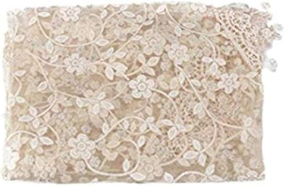 MATISSA Newborn Baby Girl/Boy Lace Tassels Wrap Swaddle Layer Baby Photography Prop (Beige)