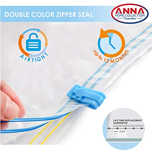 Anna Home Jumbo Vacuum Storage Bags (6 Jumbo) Space Saver Storage Bags for Travel. Durable and Reusable, Travel Hand Pump Included - Thumbnail 4