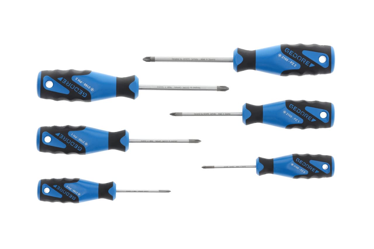 GEDORE 6 Piece Screwdriver Set for Phillips Screws Ergonomic Handle