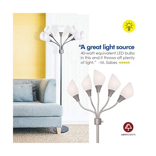light accents medusa grey floor lamp with white acrylic shades