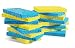 Mastertop 16PCS/Pack Cellulose Cleaning Scrub Sponge for Kitchen Multifunctional Dishwashing Sponges Yellow and Blue primary
