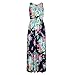 Assivia Women's Floral Print Sleeveless Pockets Tunic Long Maxi Casual Dress Blue Medium