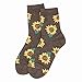 PanPacSight 2 Pack of Women Girls Novelty Funny Sunflower Crew Socks, Cute Funky Floral Christmas Wear, SIze 8-13