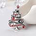 Bluelans Multicolor Rhinestone Christmas Tree Brooch Pin Women's Breastpin Jewelry Gift (Silver)