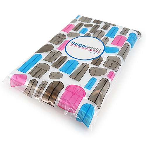 HANGERWORLD 50 Pack of 40inch Clear Plastic Garment Bags for Hanging