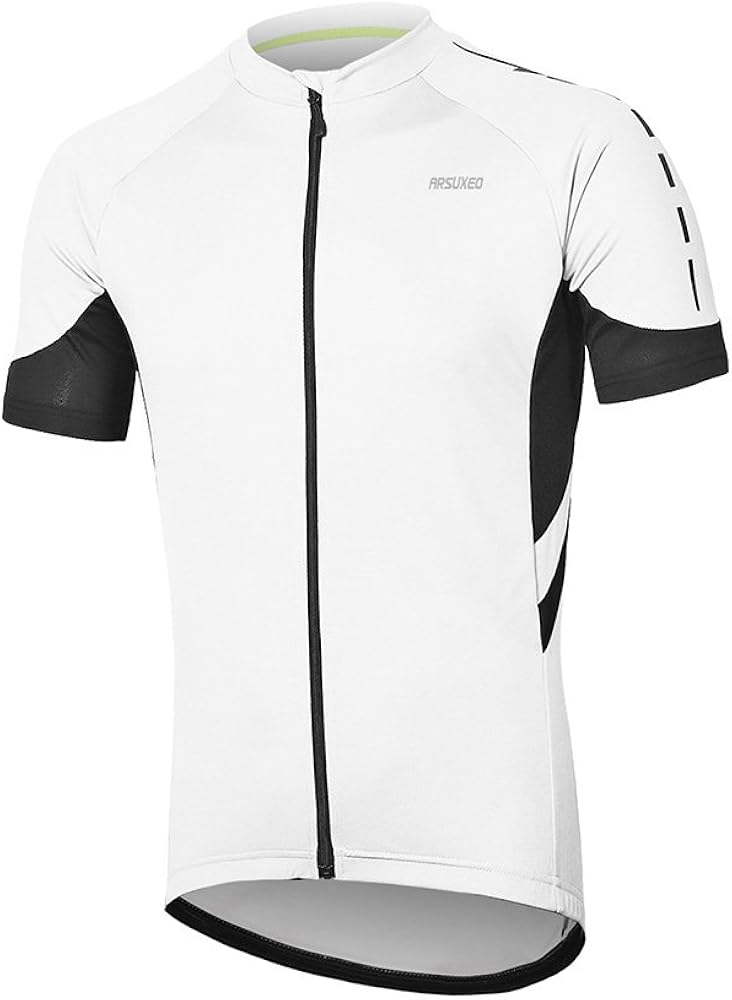 ARSUXEO Men's Short Sleeves Cycling Jersey Bicycle MTB Bike Shirt 636: Clothing