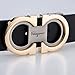 Men's Fashion Comfort Genuine Leather Belt Adjustable Buckle, by Trim to Fit (Black/Gold, Wasit Size 26
