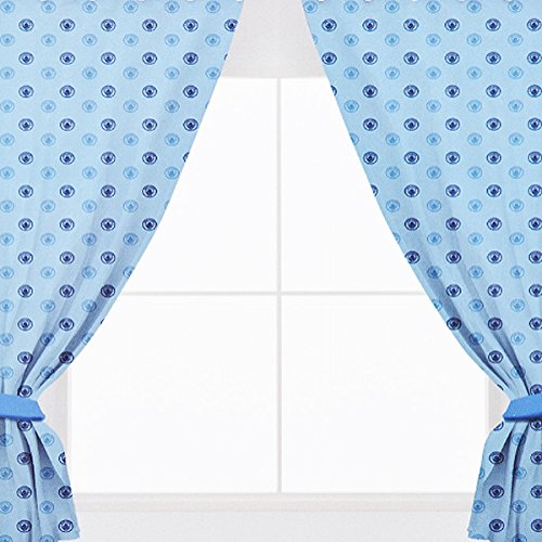 Manchester City FC Football Team Repeat Crest Pair of Curtains - 54 inch drop