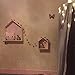Da Jia 2PCS Wooden House-Shaped Wall Storage Shelf Kid's Room Decoration(Pink)