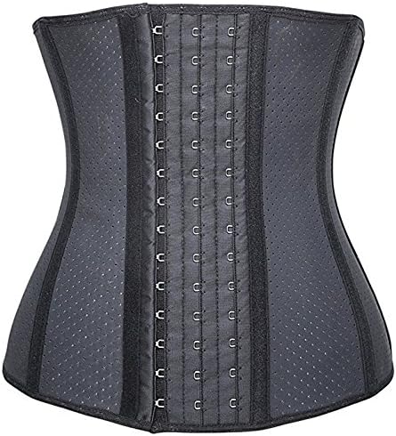 Etino Women's Punched Holes Latex Underbust Corset Waist Training for Weight Loss ,Bustier and Corset (4XL/Bust:44-46 inch Waist:34-36 inch, Black)