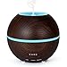 300ml Aromatherapy Essential Oil Diffuser, Ultrasonic Cool Mist Humidifier, 4Timer Settings, 2 Misting Modes, 7-Color LED Light and Waterless Auto Shut-off, Dark Wood Grain by MIU COLOR.