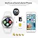 Smart Watch, SN05 Smartwatch Round Sport Watch with SIM Card Slot Touch Screen Smart Watches Compatible with Samsung Huawei Xiaomi Motorola Android Phones iPhone for Men Women Kids Boys Girls (White)