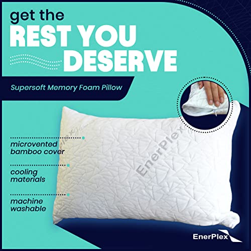 EnerPlex Memory Foam Pillows Pack of 1 Adjustable, CertiPURUS