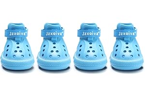 JZXOIVA Dog Shoes for Hot Pavement, Dog Booties for Large Dogs, Breathable Dog Boots & Paw Protectors, Adjustable Non-Slip Rain Booties, Waterproof Pets Sandals for Beach Blue Size 8