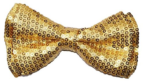 Men's Unisex Wedding Party Tuxedo Gold Sequin Dress Bow Tie Bowtie! Brand New in Factory Box!