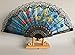 HUNANBANG 1 Dozen 12 Pieces Folding Hand Fans Church Wedding Gift, Party Favors, DIY Decoration Gift Size9 Wholesale 12pack (Flower)
