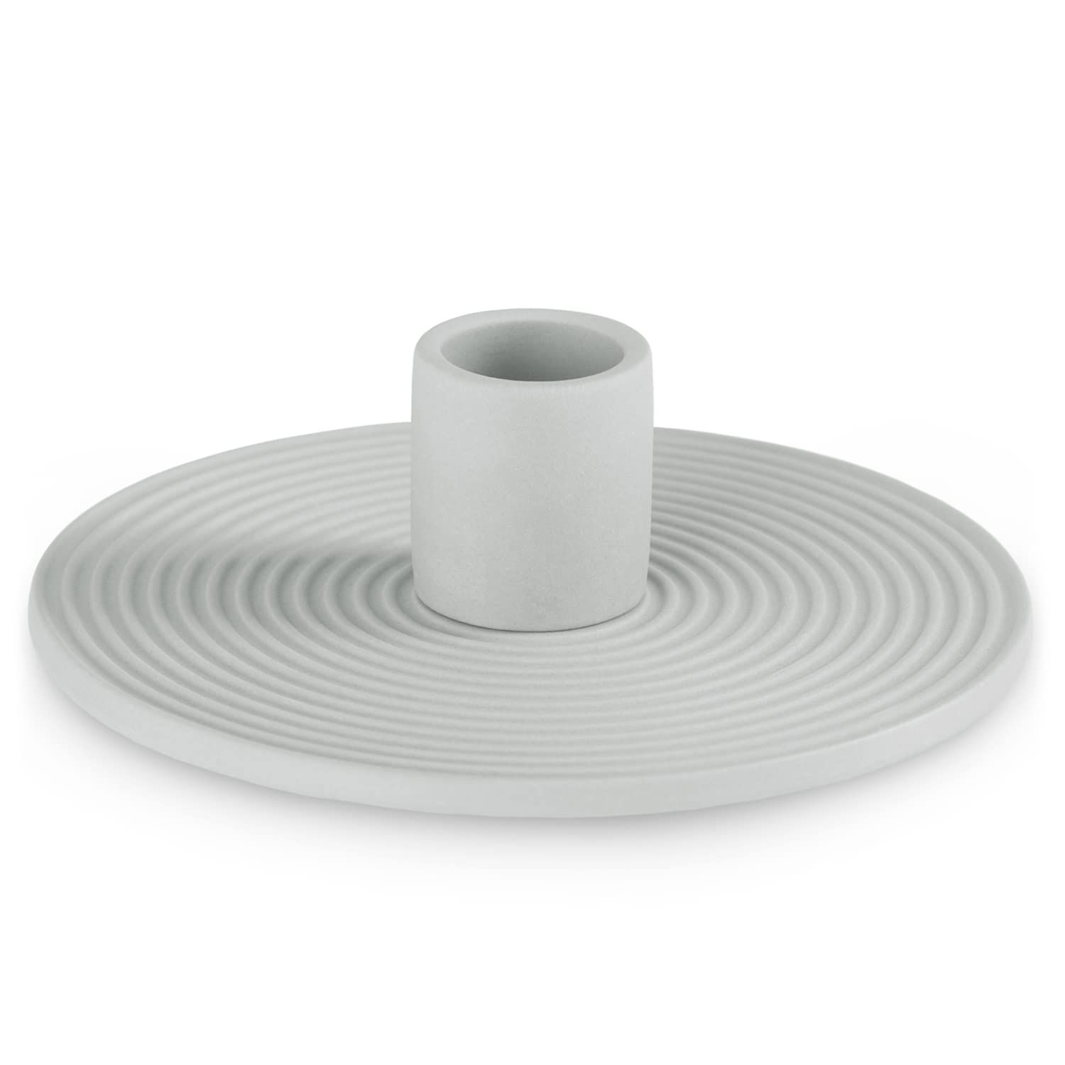 AmeliaHome Morab Ceramic Candle Holder 12 x 3.5 cm Grey — image 1