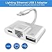 Lightning to RJ45 Ethernet LAN Wired Network Adapter, Lightning Ethernet Adapter, Lightning to USB Camera Adapter, Charging & Data Sync OTG Adapter Compatible with iPhone/iPad, Required iOS 10.0 or Up