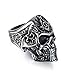 Men's Skull Rings Stainless Steel Masonic Freemason Band Biker Ring Black Silver Size 10