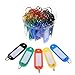 uxcell 50 Pcs Colorful Key ID Label Tags Split Ring Keyring Keychain
