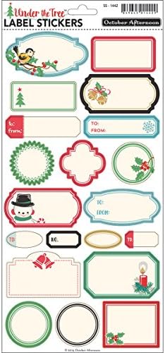 October Afternoon Under The Tree Christmas Scrapbook Label Stickers