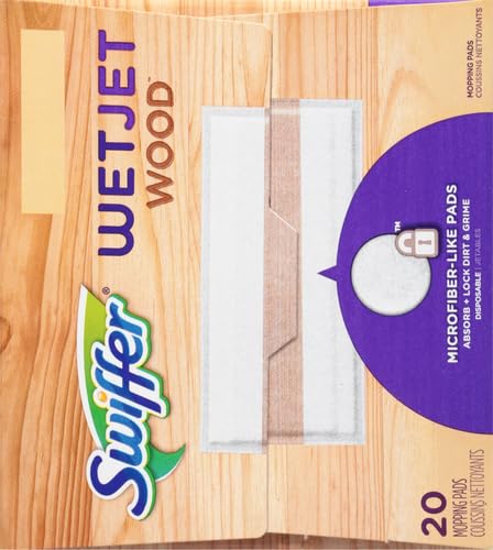SWIFFER WETJET WOOD MOPPING PAD REFILL, 20 COUNT