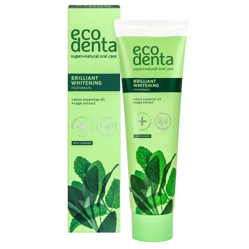 Ecodenta Brilliant Whitening Toothpaste with Fluoride - Enamel Strengthening, Fighting Tartar Formation Tooth Paste 100ml