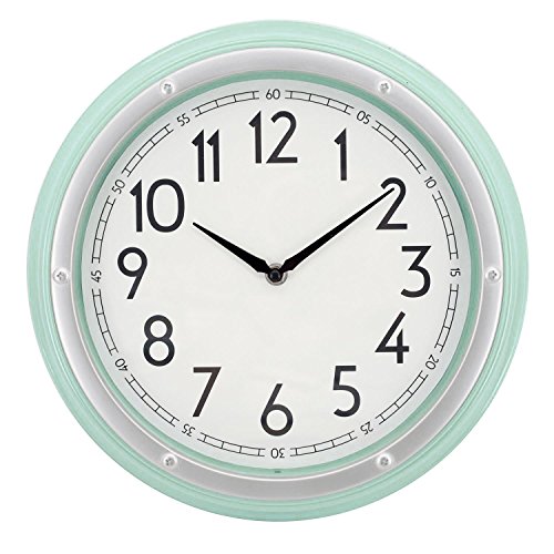 Buy Westclox Mint Green 12" Round Wall Clock with 3D Screw Head Bezel