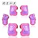 eNilecor Kid's Skating Roller Blading Wrist Elbow Knee Pads Blades Guard Gift for Children's Day, Christmas Pack of 6 (Purple/Pink, S)
