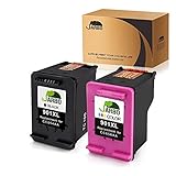 JARBO Remanufactured 901 Ink Cartridge for HP 901 901XL, HP 901 XL, 1 Black+1 Tri-Color, Used with HP Officejet 4500 J4500 J4524 J4540 J4550 J4580 J4624 J4640 J4660 J4680, Ink Level Display