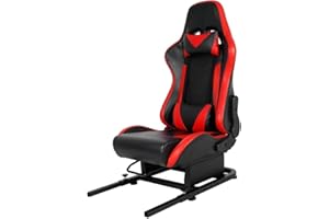 Supllueer Racing Rear Seat Stand with Leather Gaming Chair for Steering Wheel Mount to Expand into Race Simulator Cockpit Fit for Logitech, Thrustmaster, Fanatec, G29 G920 G923