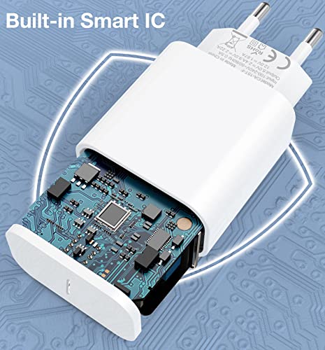 [MFi Certified] 20W USB C Ladegerät,4er Pack iPhone Ladegerät und iPhone Ladekabel, USB C Netzteil PD 3.0 Schnellladekabel iPhone auf Lightning Kabel 2M für iPhone 14 Pro Max 13 12 11 XS Max iPad