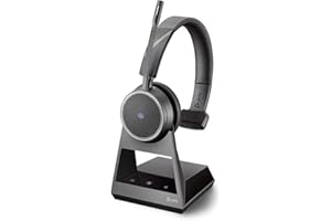 Plantronics - Voyager 4210 Office with Two-Way Base USB-A (Poly) - Bluetooth Single-Ear (Monaural) Headset - Connect to PC, Mac, & Desk Phone-Noise Canceling-Works with Teams (Certified), Zoom & more