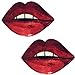 Special100% 2 PC Large Red Lips Patches,Iron On Patches Or Sew on for Clothing Glitter Sequin Embroidered, Red Sequins Lip Patch DIY Motif Embroidered Applique Craft