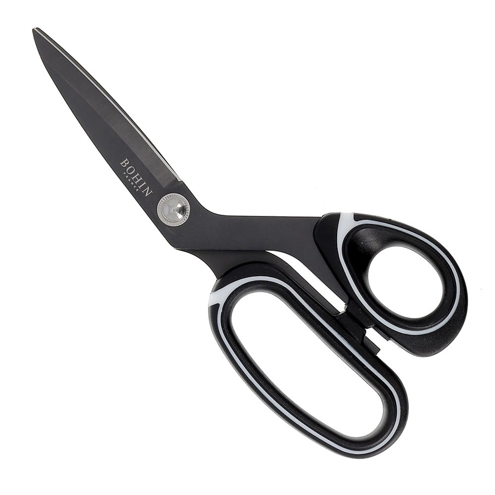 BOHIN France - BOHIN France Stainless Steel Titanium Coated (21cm) Professional Sewing Scissors with Ergonomic Handles - 1 Piece