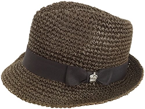 Christys Crown Crocheted Paper Straw Fedora (Brown, Large)