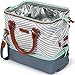 Arctic Zone Dual Compartment Insulated Lunch Tote, Woven Geo - Gray/White