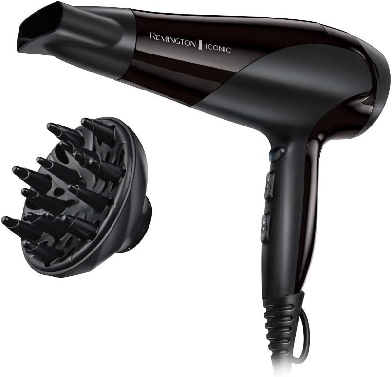 Remington Hair Dryer Ionic 2200W D3198 with Diffuser Concentrator 2 Speed