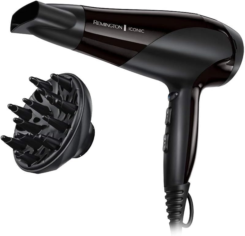 Remington Hair Dryer Ionic 2200W D3198 with Diffuser Concentrator 2 Speed
